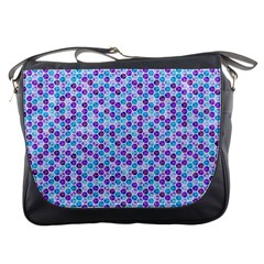 Purple Blue Cubes Messenger Bag by Zandiepants