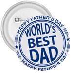 Fathers Day Rubber Stamp Effect 3  Button Front