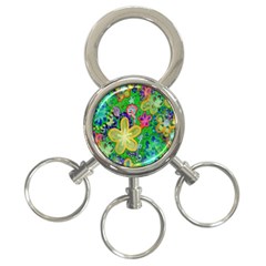 Beautiful Flower Power Batik 3-ring Key Chain by rokinronda