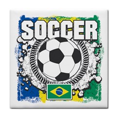 Soccer Brazil Face Towel by MegaSportsFan