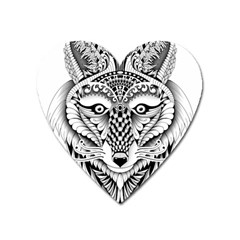 Ornate Foxy Wolf Magnet (heart) by Zandiepants