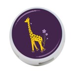 Purple Roller Skating Cute Cartoon Giraffe 4-Port USB Hub (One Side) Front