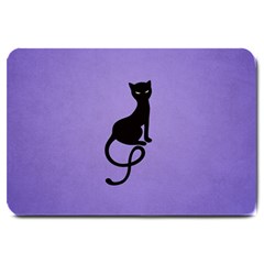 Purple Gracious Evil Black Cat Large Door Mat by CreaturesStore