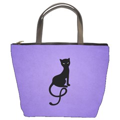 Purple Gracious Evil Black Cat Bucket Handbag by CreaturesStore