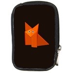 Dark Cute Origami Fox Compact Camera Leather Case Front