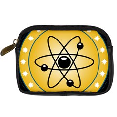 Atom Symbol Digital Camera Leather Case by StuffOrSomething