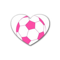 Soccer Ball Pink Drink Coasters (heart) by Designsbyalex