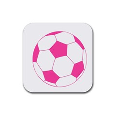 Soccer Ball Pink Drink Coaster (square) by Designsbyalex