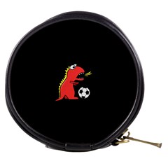 Black Cartoon Dinosaur Soccer Mini Makeup Case by CreaturesStore