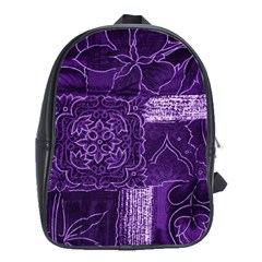 Pretty Purple Patchwork School Bag (large) by FunWithFibro