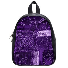 Pretty Purple Patchwork School Bag (small) by FunWithFibro