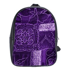 Pretty Purple Patchwork School Bag (xl) by FunWithFibro