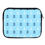 Anchors In Blue And White Apple iPad Zippered Sleeve Front