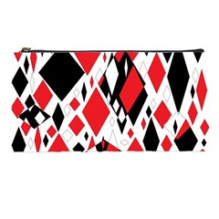 Distorted Diamonds In Black & Red Pencil Case by StuffOrSomething