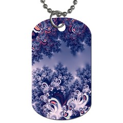 Pink And Blue Morning Frost Fractal Dog Tag (one Sided) by Artist4God