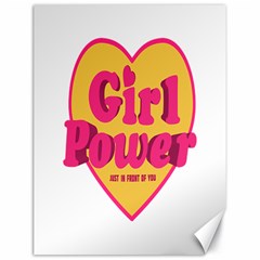 Girl Power Heart Shaped Typographic Design Quote Canvas 18  X 24  (unframed) by dflcprints