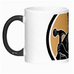 Carpenter Holding Hammer Woodcut Morph Mug Left