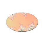 Peach Spring Frost On Flowers Fractal Sticker 10 Pack (Oval) Front