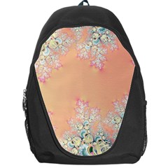 Peach Spring Frost On Flowers Fractal Backpack Bag by Artist4God