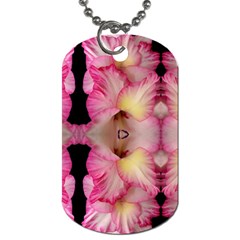 Pink Gladiolus Flowers Dog Tag (one Sided) by Artist4God