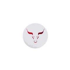 Stylized Symbol Red Bull Icon Design 1  Mini Button Magnet by rizovdesign