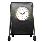 Stylized Symbol Red Bull Icon Design Stationery Holder Clock Front