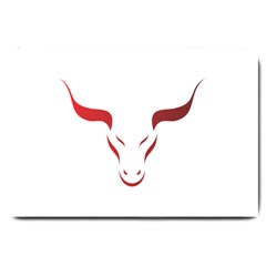 Stylized Symbol Red Bull Icon Design Large Door Mat by rizovdesign