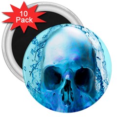 Skull In Water 3  Button Magnet (10 Pack) by icarusismartdesigns