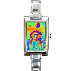 Sitting Bull Rectangular Italian Charm Watch by icarusismartdesigns