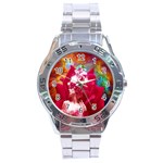 Star Flower Stainless Steel Watch Front