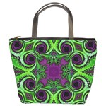 Purple Meets Green Bucket Handbag Front