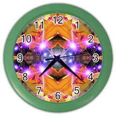 Abstract Flower Wall Clock (color) by icarusismartdesigns