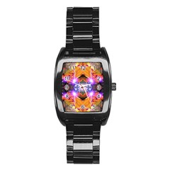 Abstract Flower Stainless Steel Barrel Watch by icarusismartdesigns