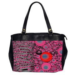 Pink Zebra Abstract Oversize Office Handbag (two Sides) by OCDesignss