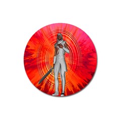 White Knight Magnet 3  (round) by icarusismartdesigns