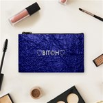 Blue Bit?h Cosmetic Bag (Small) Front