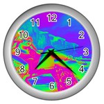 Seaside Holiday Wall Clock (Silver) Front