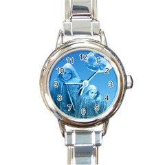 Full Moon Rising Round Italian Charm Watch by icarusismartdesigns