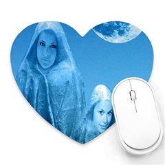 Full Moon Rising Mouse Pad (heart) by icarusismartdesigns