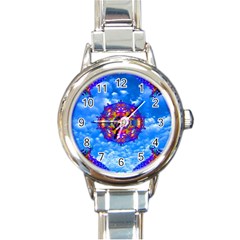 Sky Horizon Round Italian Charm Watch by icarusismartdesigns