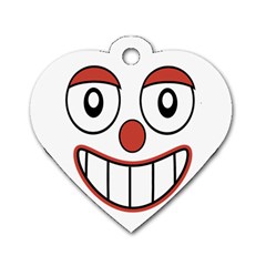 Happy Clown Cartoon Drawing Dog Tag Heart (one Sided)  by dflcprints