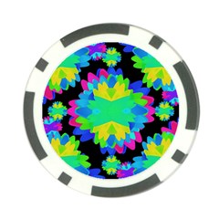 Multicolored Floral Print Geometric Modern Pattern Poker Chip by dflcprints