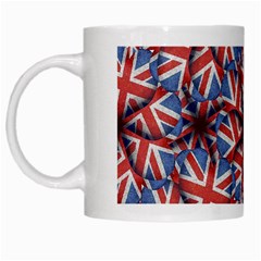 Heart Shaped England Flag Pattern Design White Coffee Mug by dflcprints