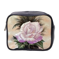 Pink Rose Mini Travel Toiletry Bag (two Sides) by ArtByThree