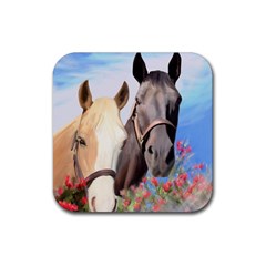 Miwok Horses Drink Coaster (square) by JulianneOsoske