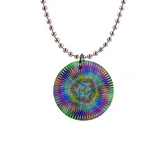 Hypnotic Star Burst Fractal Button Necklace by StuffOrSomething