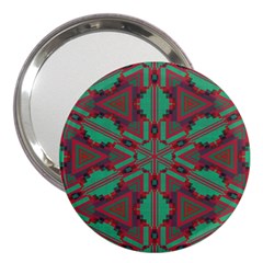 Green Tribal Star 3  Handbag Mirror by LalyLauraFLM