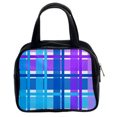 Blue & Purple Gingham Plaid Classic Handbag (two Sides) by StuffOrSomething