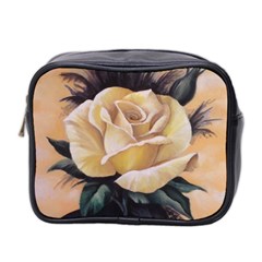 Yellow Rose Mini Travel Toiletry Bag (two Sides) by ArtByThree