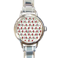 Mushrooms Round Italian Charm Watch by Kathrinlegg